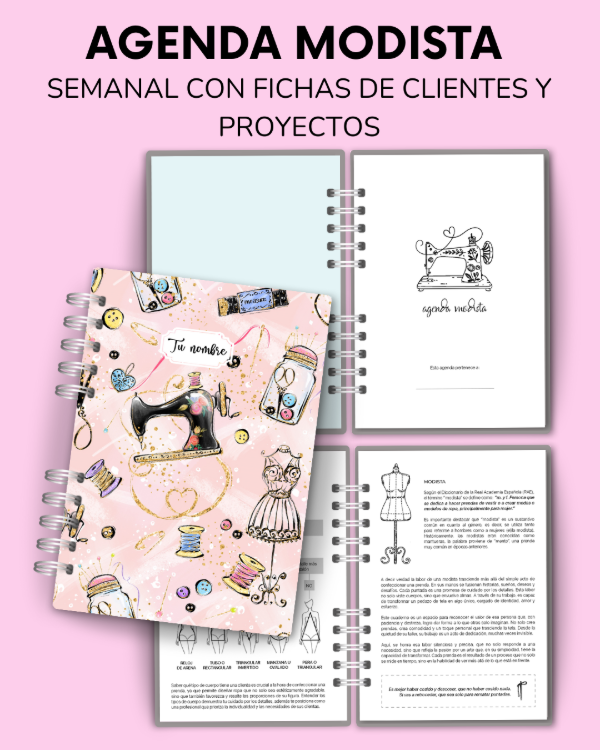 Producto - CUADERNO AGENDA MODISTA - semana a la vista