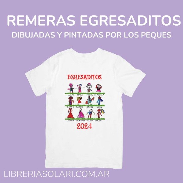Producto - Remeras dibujada y pintada por los peques de algodón o modal - Egresaditos