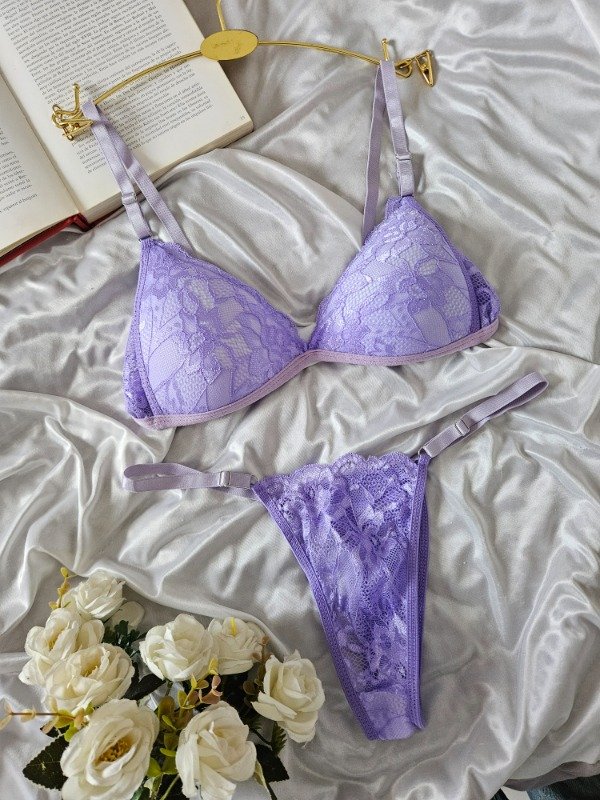 Producto - CONJUNTO DE ENCAJE TAZA SOFT LILA (A12 A)