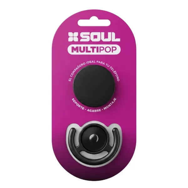 Producto - Soporte para celular - PopSocket y PopClip incluidos - Negro - Soul - 4