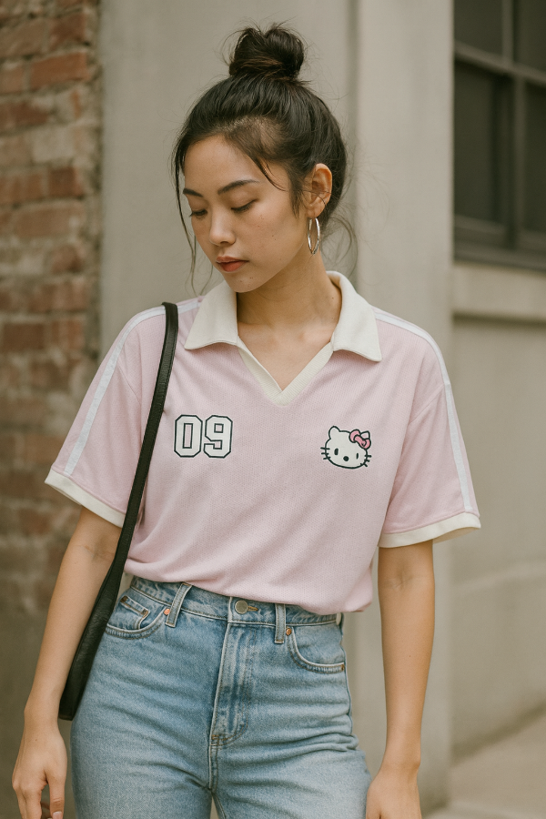 Producto - Remera chomba hello kitty rosa