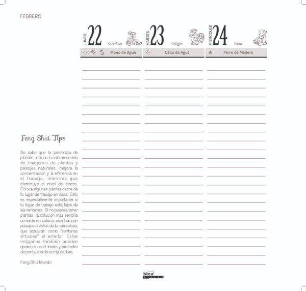 Producto - Agenda 2027 Feng Shui Horoscopo Chino. BD - 2