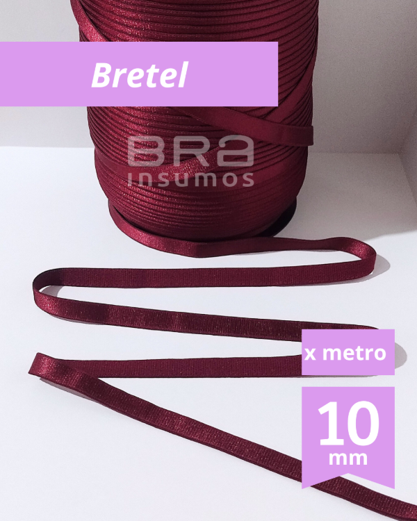 Producto - Bretel Rasado 10 mm - Bordó (x Metro)