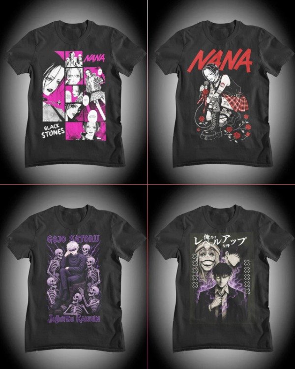 Producto - Remera de algodón Nana,Jujutsu Kaisen,Solo Leveling (Ingrese para elegir talle)