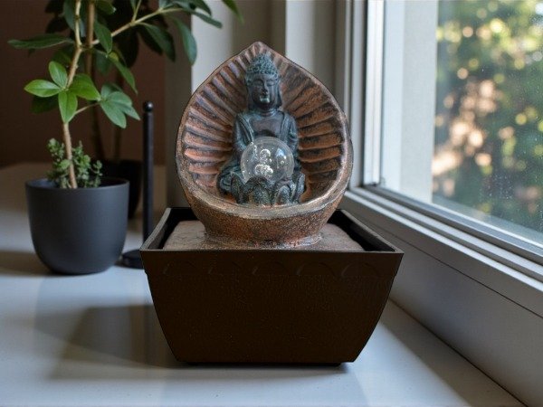 Producto - Fuente Buda caracola c/luz 18 cm