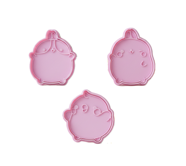 Producto - Set de Cortantes Y Sellos P/ Masas Molang Galletas Porcelana Fria X3