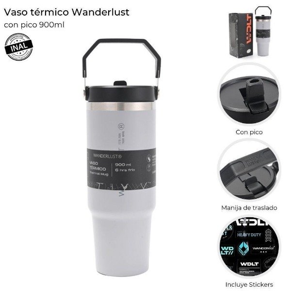 Producto - Vaso Térmico Wanderlust 900 ml - GRIS - 0