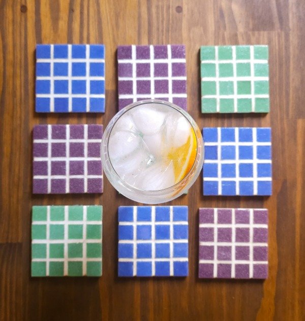 Producto - Posavasos POOL mosaico set x4 decorativo