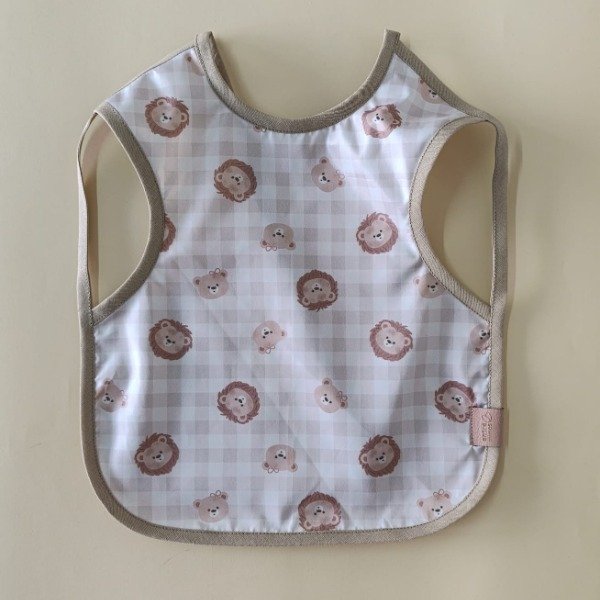 Producto - Babero impermeable León y osita Beige