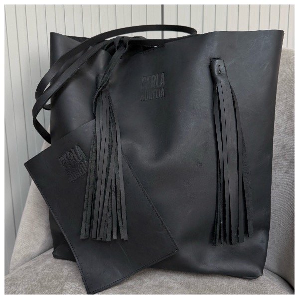 Producto - Maxi Tote con borlas ATENEA negro