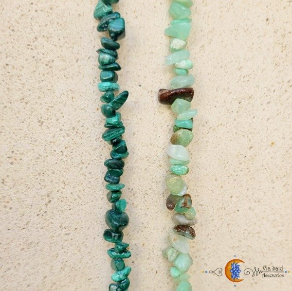 Producto - Collar "Wahi" - Escallas de piedras naturales  y Acero