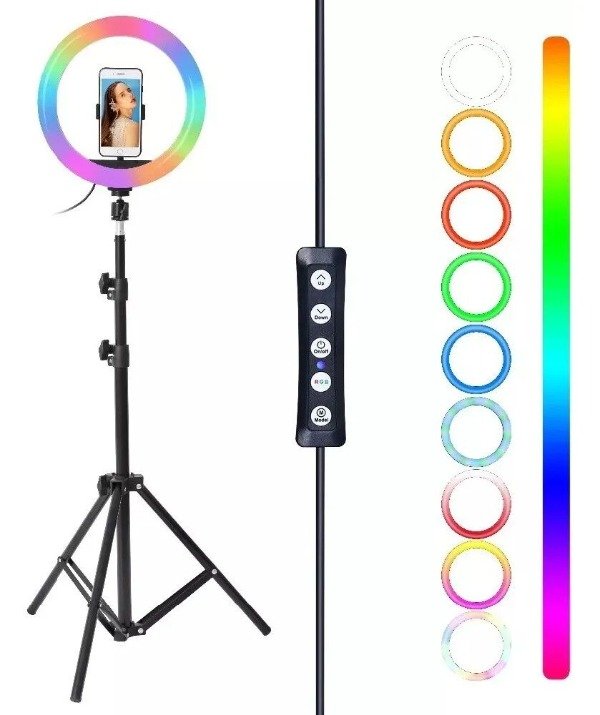 Producto - Aro De Luz Led Aitech 36CM Luz Led RGB Con Tripode