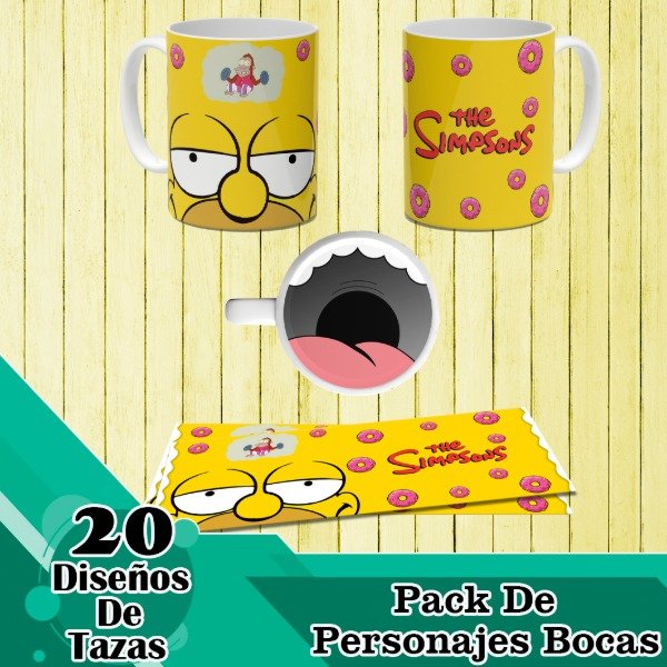 Producto - Diseños Digitales / Plantillas Para Tazas De Personajes Con Bocas M1