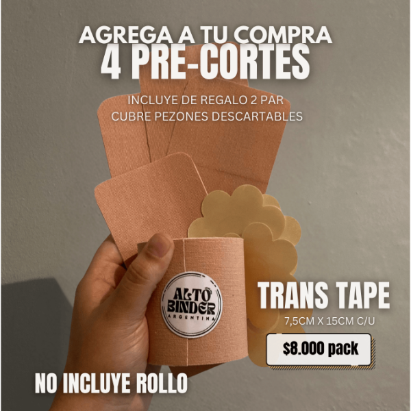 Producto - 4 PRE-CORTES TRANSTAPE (7,5CM Y 10CM)