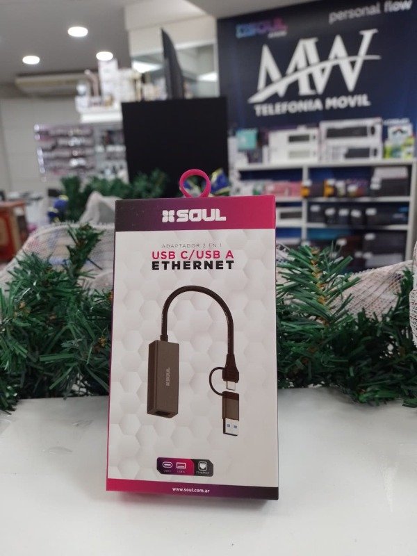 Producto - Adaptador Ethernet USB C a USB A Soul ADAP-S01