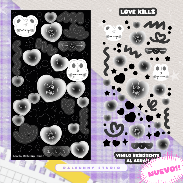 Producto - Love Kills - Planchita de vinilo