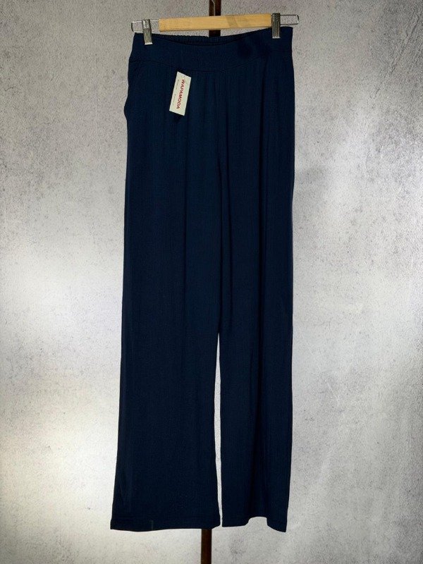 Producto - PALAZO MARIA AZUL LINO ELASTIZADO CINTURA