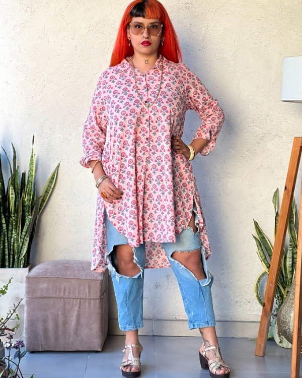 Producto - Camisola Block Print Rosa L a 2XL