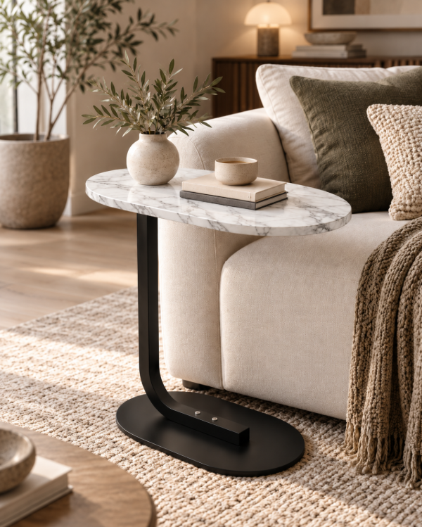 Producto - MESA DE ARRIME SIMIL MARMOL PARA ARMAR EN CAJA 39X28X56 CM - 2