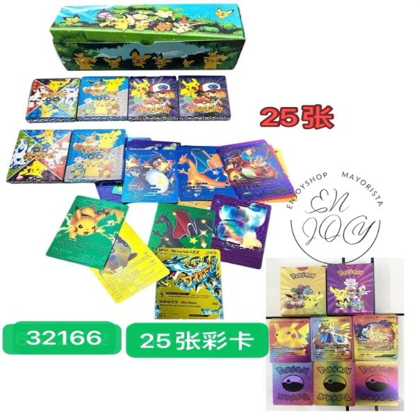 Producto - OFERTA 25 CARTA POKEMON X20 cajitas DORADO PLATEADO COLORES NEGROS