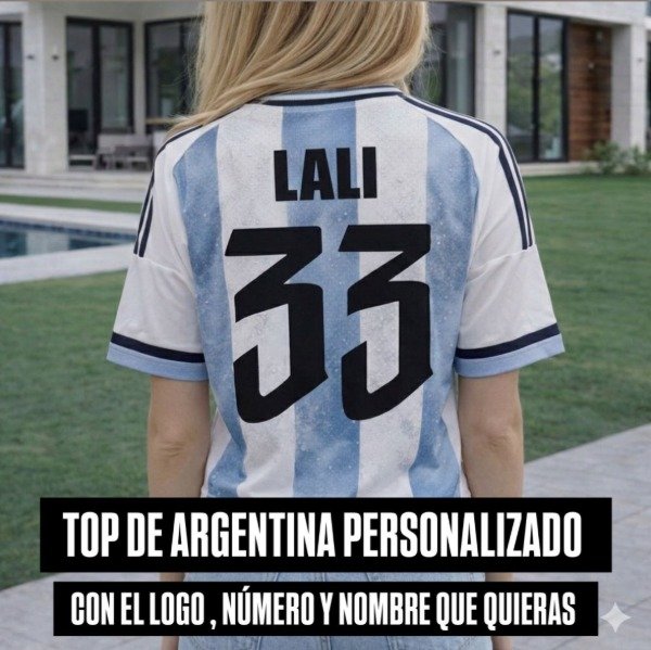 Producto - TOP ARGENTINA CON BRILLOS / PERSONALIZADO