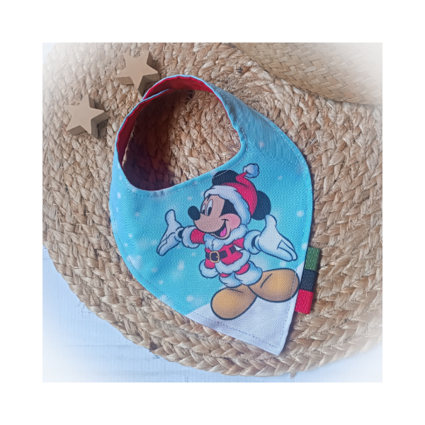 Producto - babero NAVIDAD Mickey celeste