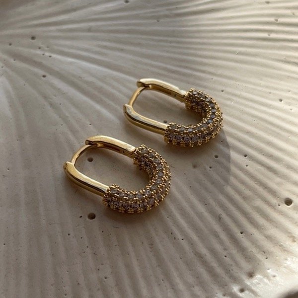 Producto - Aros Gancho micropave gold - 0