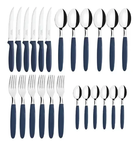 Producto - IPANEMA JUEGO DE CUBIERTOS 24 AZUL TRAMONTINA