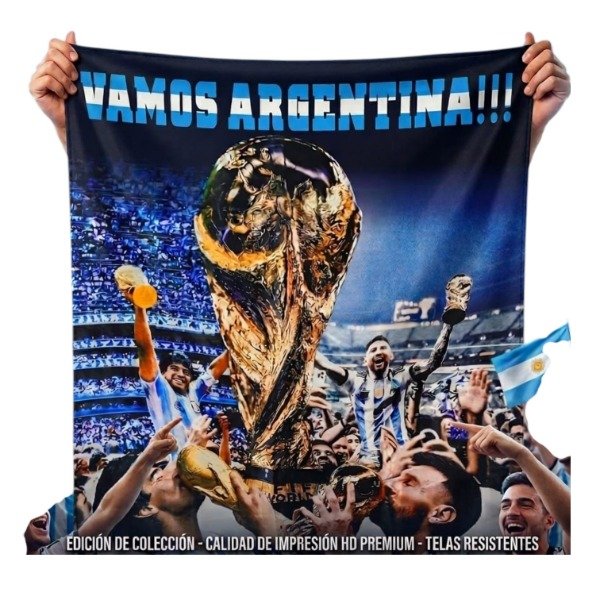 Producto - Bandera argentina telón sublimado 100 x 150 cm