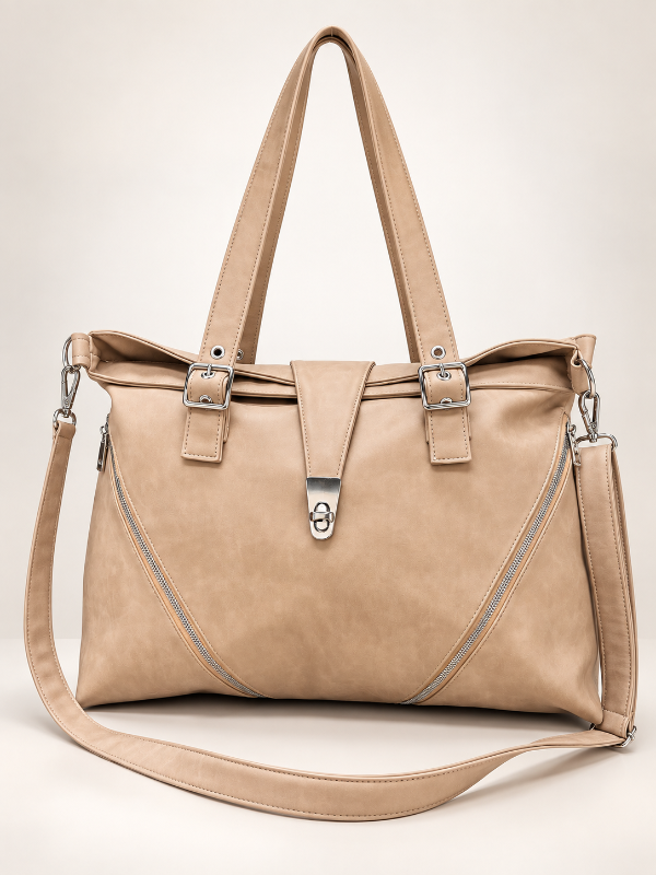 Producto - Cartera Tote Bag Greta de PU Gastado con Correa Regulable (Cód. 7713)