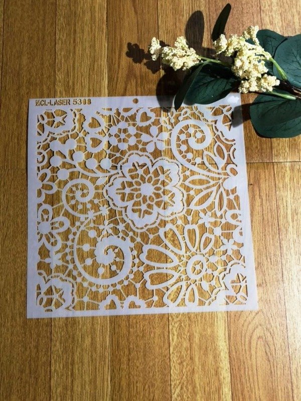 Producto - St 5186 de 20x20 cm Stencil Fondo Flores