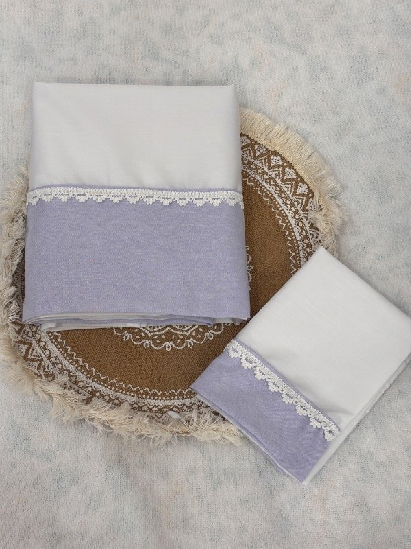 Producto - Sábanas puntilla LILA común/practicuna