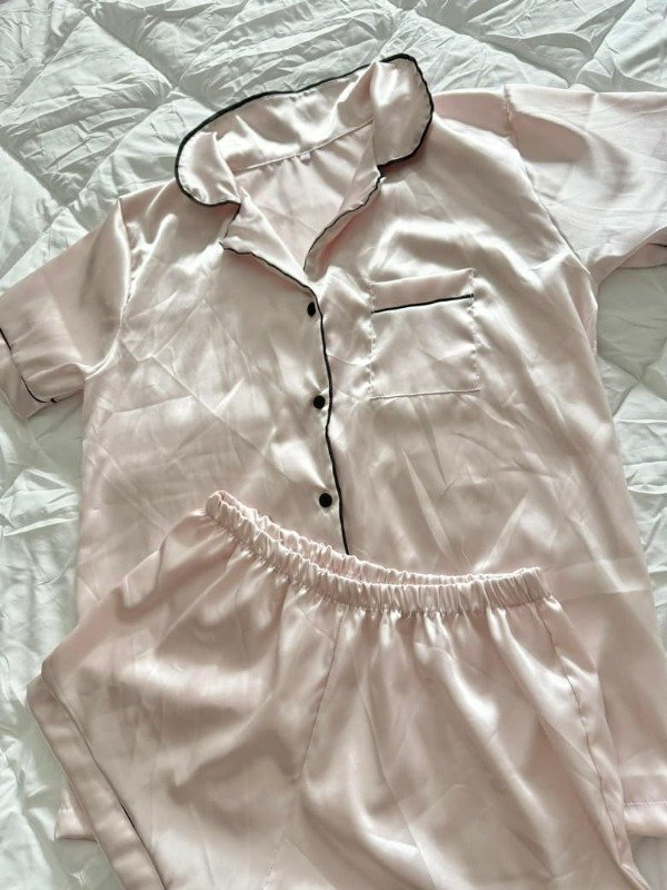 Producto - Camisero Corto Saten #Rosa bebé