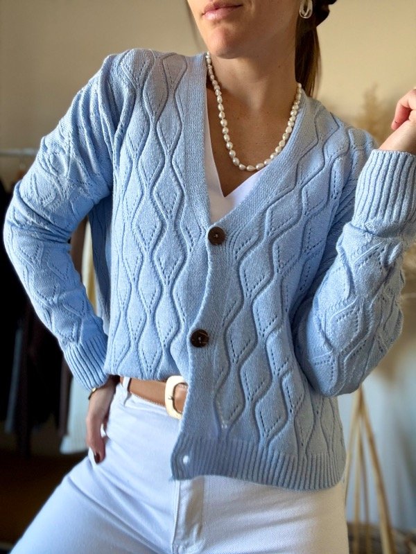 Producto - Saco rombos celeste - 0