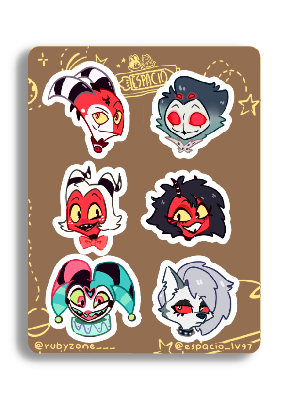 Producto - Plancha de Stickers Mini Helluva Boss