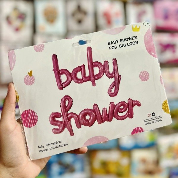 Producto - Set de globos BABY SHOWER - ROSA letras cursiva