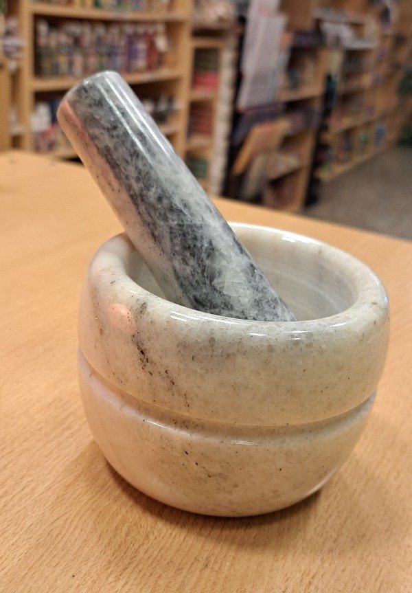 Producto - Mortero de Marmol con pisón (10 cm x 8 cm)