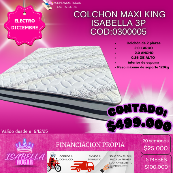 Producto - COLCHON MAXI KING ISABELLA 3P COD:0300005