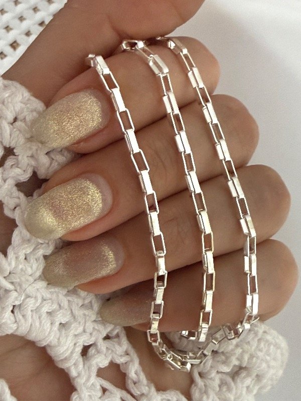 Producto - CB602 Cadena ret grosor 2.5/ 3 medidas de largo acero blanco