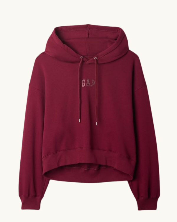 Producto - Buzo GAP Mujer con Capucha bordó Logo Bordado