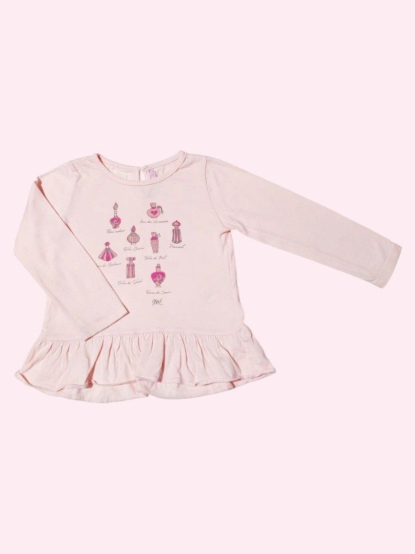 Producto - Remera manga larga rosa con dibujitos Magdalena Esposito 2 años