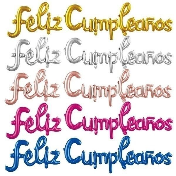 Producto - Set de Globos frase "Feliz Cumpleaños"