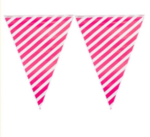 Producto - Banderín rayado fucsia y blanco