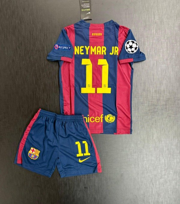 Producto - Kit Camiseta y Short NIÑO Barcelona Retro 2015 Neymar Jr IMPORTADO