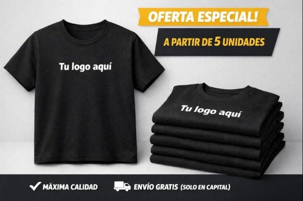 Producto - Remera Algodón Personalizada Set 5uni