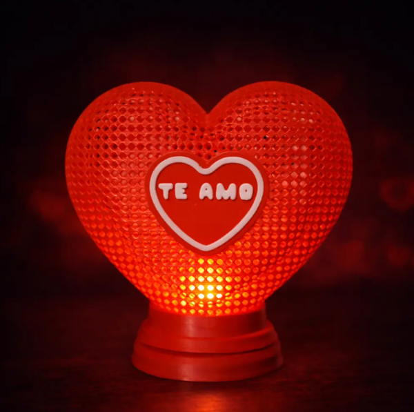 Producto - Lampara Adorno San Valentin 3d Luz Vela Te Amo Aniversario