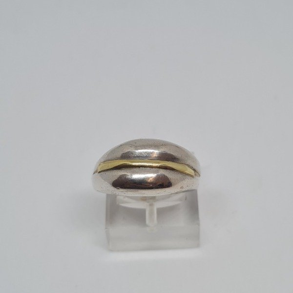 Producto - Anillo plata y oro grueso