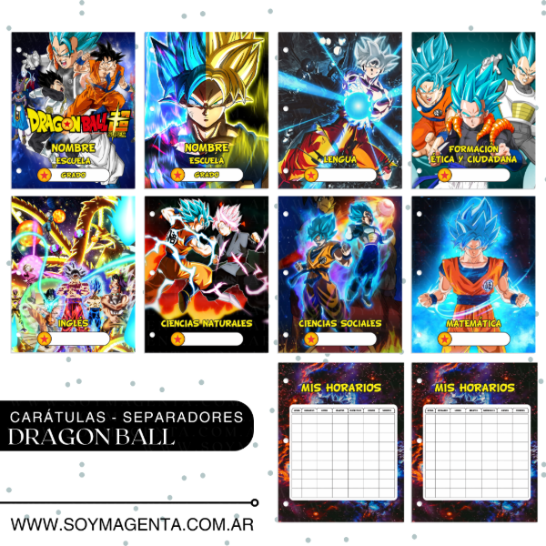 Producto - Carátulas separadores para imprimir Dragon Ball