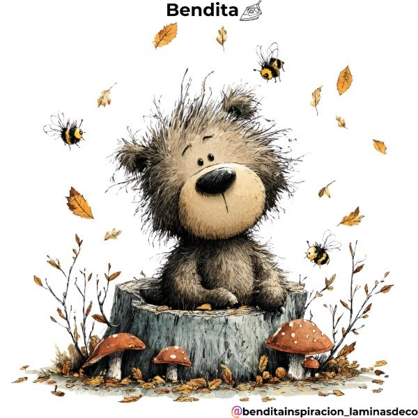 Producto - Bendita Plancha Oso con honguitos