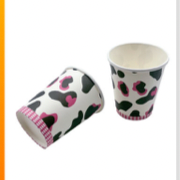 Producto - Vasos polipapel 200ml manchas borde rosa x10u